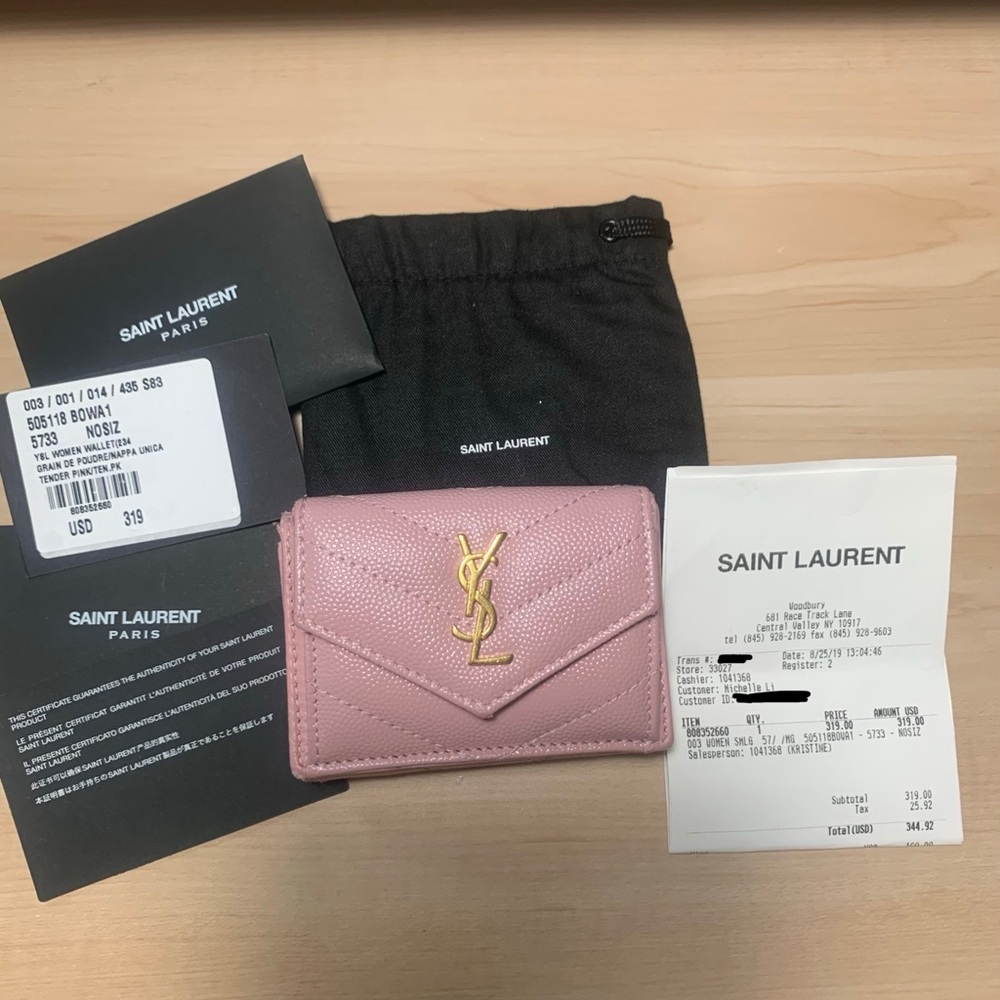 YSL Monogram Tri-Fold Wallet